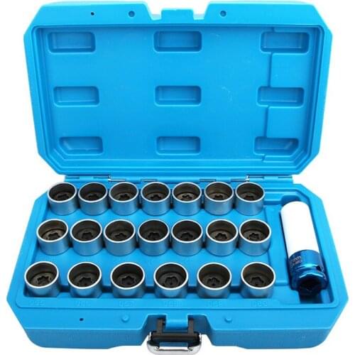 AZGIANT 21PCS Car Tire Anti-theft Wheel Bolt Lock Nut Key Sleeve Disassembly Repair Tools For BMW ALL X5 X6 Z4 Head Removal Keys