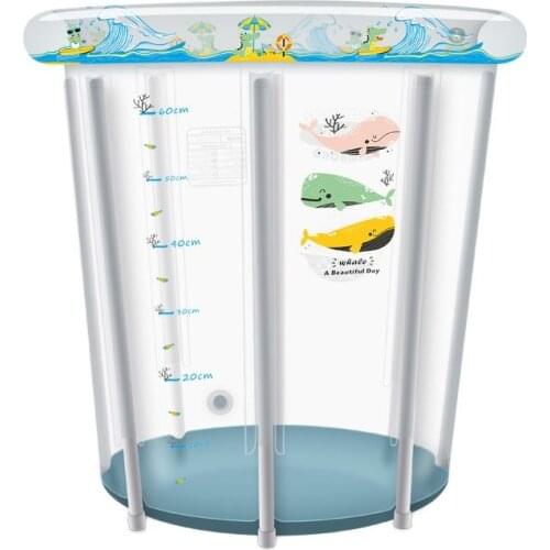 Inflatable baby swimming pool Transparent bracket baby bath bucket Round childrens paddling pool