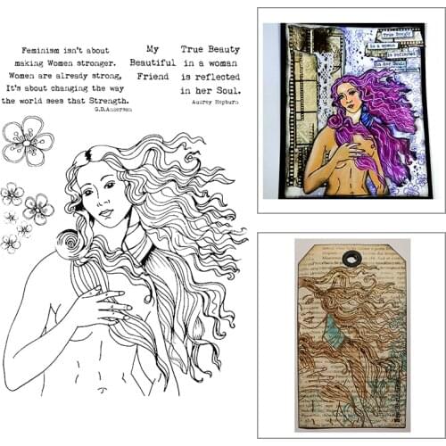 2021 New Beautiful Woman Pattern Clear Stamps For DIY Craft Making English Word Greeting Card Scrapbooking No Metal Cutting Dies