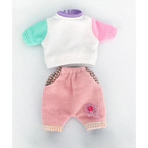 New ob11 doll pants casual pants trousers and Long sleeve T-shirt for obitsu11, gsc, pd9,molly 1/12bjd clothes doll accessories