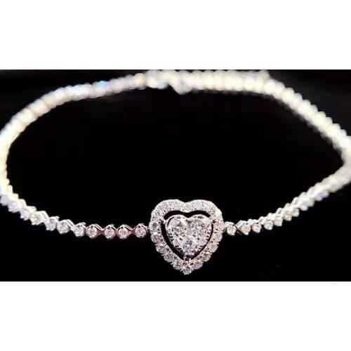 New fashion Au750/18k real gold heart-style diamond bracelet jewelry for lady&gift&party&women