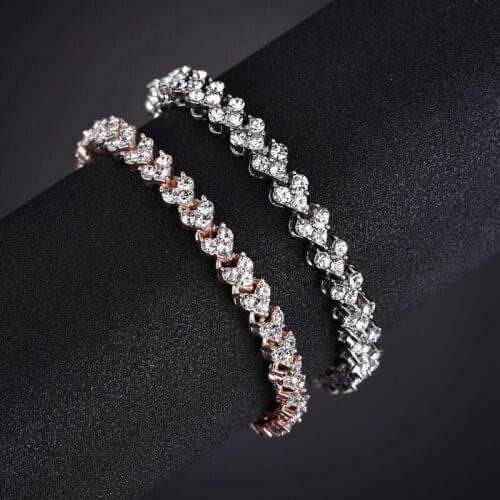 New Luxury Roman Style Crystal Bracelet Wedding Gift Charm Bracelet Bangle Jewelry Bijoux Accessories Wristlet For Women