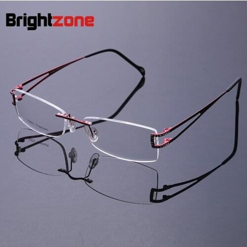New Fashion High Grade Ultra-light Titanium Two-legs Flexible Rimless Prescription Glasses Frames Men Women With Demo Lens Only