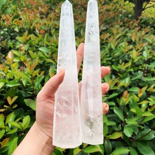 Wholesale High Quality Fengshui Natural White Crystal large Stick Point For Healing Energy _XCG