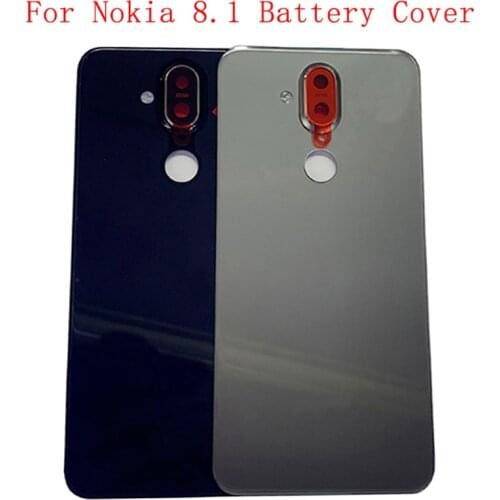Original Back Battery Cover Rear Door Panel Housing Case For Nokia 8.1 X7 Back Cover with Camera Lens Logo Replacement Part