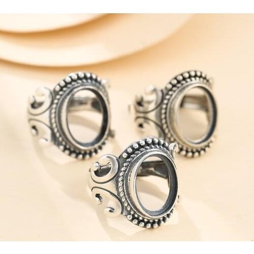 10*14mm 925 STERLING SILVER men Semi Mount Bases Blanks base blank Pad ring Setting jewelry findings diy A5707