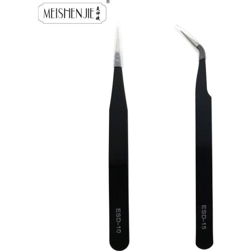 1pc mink eyelash extension tweezers beauty essentials makeup tools false eyelashes applicators matte black eye lashes tweezers