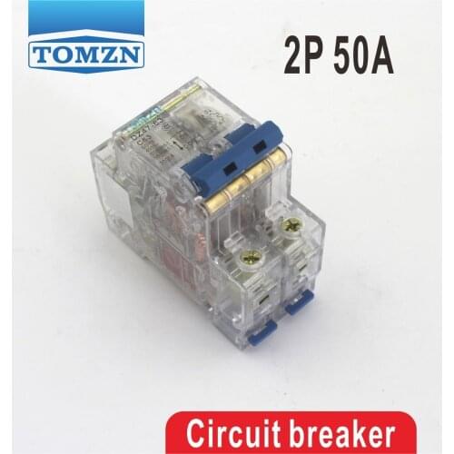 2P 50A Transparent case Mini Circuit breaker MCB DP