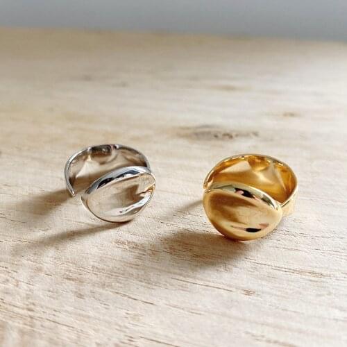 SHANICE 925 Sterling Silver Open Ring Wide face geometric ring women minimalist female design sense ins Jewelry Bijoux Party