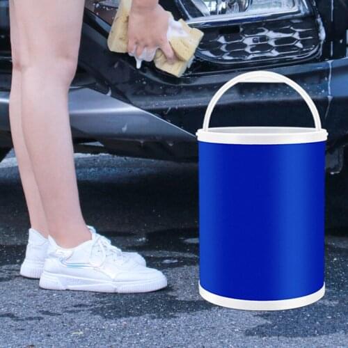 Foldable Bucket 13L for Fishing Folding Buckets Car Washing Outdoor Fishing Supplies Square Bathroom Kitchen Camp Bucket 1PC