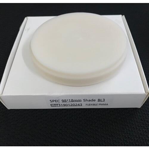 2pieces BL3 Color Acetal PMMA Block flexible denture material Dental Disc
