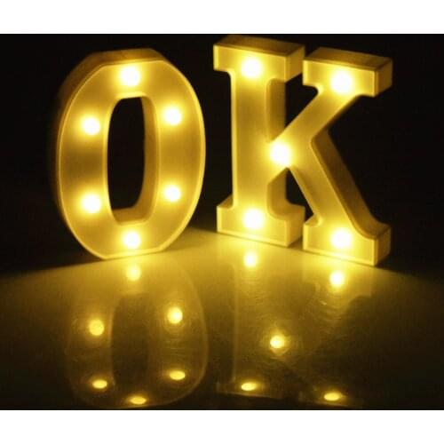 Luminous 26 English Alphabet Led Letter Light Creative Led Battery Night Lamp 16cm Romantic Wedding Party Room Letter Decoration