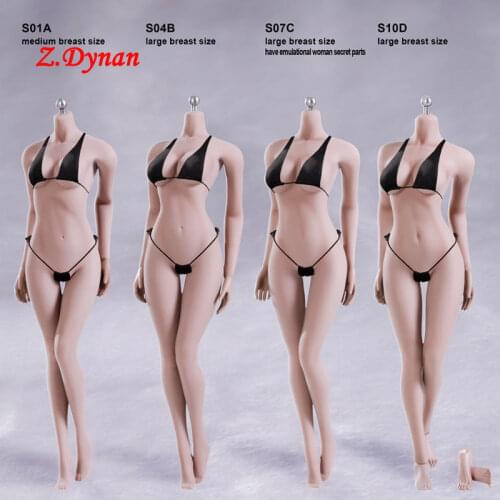 TBLeague 1/6 Female Seamless Body Figure S01A S04B S07C S10D Pale Color Woman Painting Action Figure Model