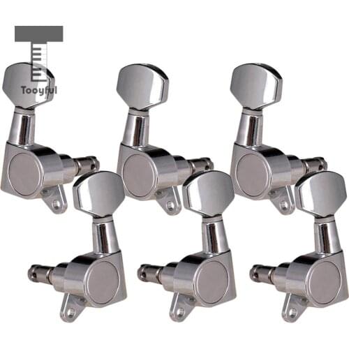 Tooyful Chrome Plated Folk Guitar Machine Head Tuning Peg Tuner 3R3L Electric Guitar