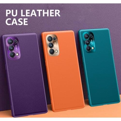 Reno5 Hard PC capa For OPPO Reno 5 Pro Case luxury Leather shockproof Ultra Thin Curve Protective Cover For Reno5 Pro Back case
