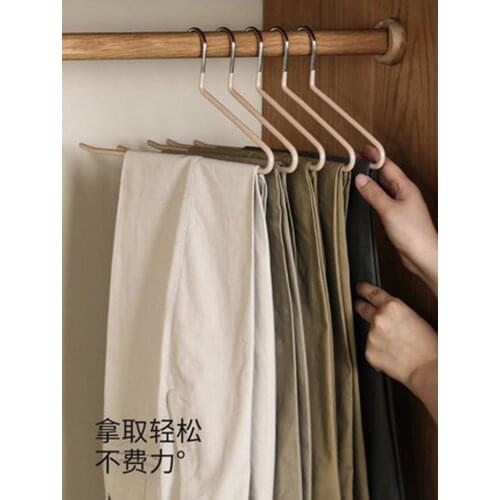 10pcs/lot 35cm Trousers Pants Hanger Strong and Durable Anti-Rust Chrome Metal Hangers Non Slip Rubber Coating Open Ended Design