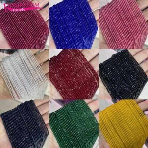 High Quality 2.5mm Glass Stone Faceted Round Shape Loose Spacer Beads DIY Gems Bracelet Necklace Jewelry Accessory 38cm sk4