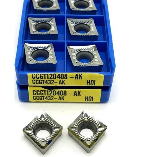 CCGT120408 AK H01 high quality Aluminum insert metal lathe tools External turning tool CNC insert CCGT 120408 carbide inserts