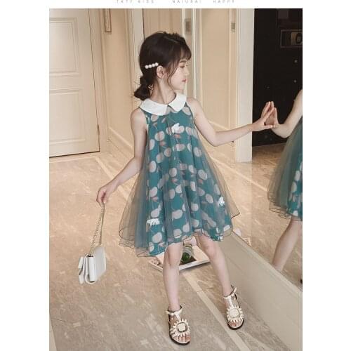 Explosion summer dress new childrens thin section mesh childrens wear summer big boy princess fashion dress