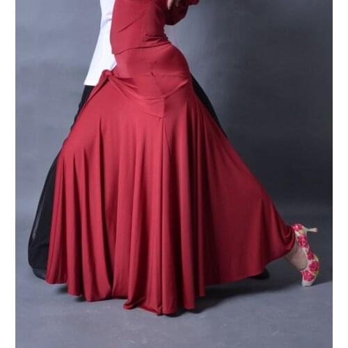 Ballroom dance modern dance band lace-up package hip flare hem skirt S12088 modern practice dance skirt