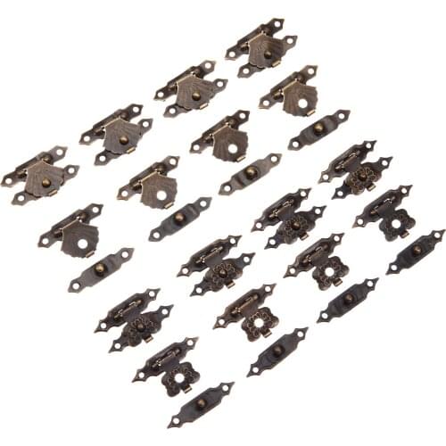 10 Pcs Antique Bronze Iron Jewelry Box Padlock Hasps Latch Clasp Lock Wooden Wine Box Buckle Furniture Hardware 30*18mm/38*18mm