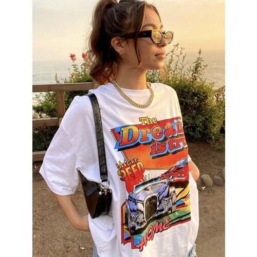 Summer adventur Summer Casual Oversized Tee Best Surfing Santa Monica California Womens Retro Style T-Shirt Vacation Beach Shirt