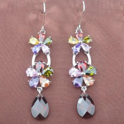 Shining Design Multicolor Cubic Zirconia For Women Drop Earrings Jewelry Free Shipping LS010