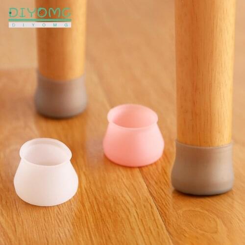 16pcs Silicone Table Chair Leg Mat Non-slip Chair Leg Caps Feet Bottom Protection Cover Pads Thickened Furniture Floor Protector