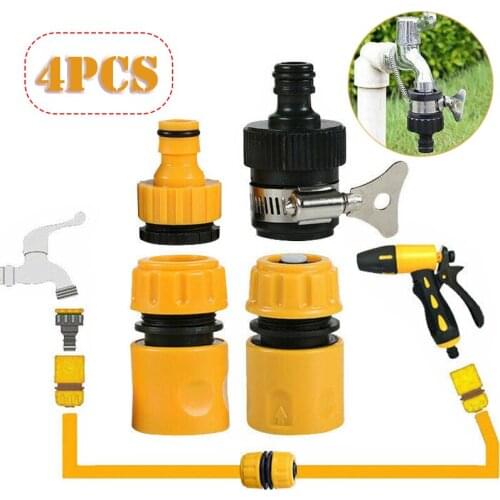 4PCS Garden Water Hose Pipe Tap Connector Connection Fitting Adaptor For Gardening Irrigation Car Washing Hose Tap Connector