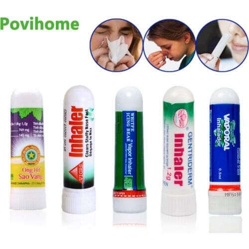 5 Types Of Thailand Nasal Inhaler 100% Original Nasal Essential Oils Rhinitis Mint Cream Refresh Nose Cold Cool Herbal Ointment