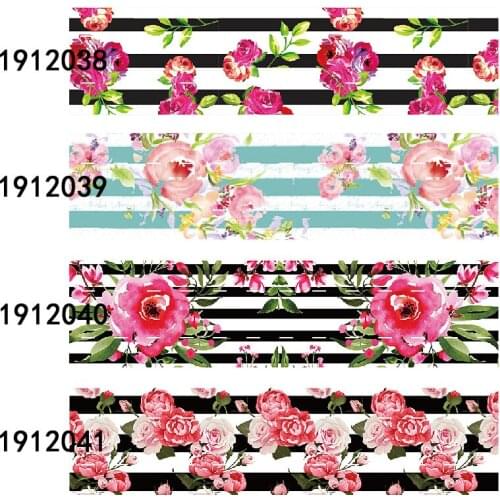 50 yards/lot) New arrival 16mm 22mm 25mm 38mm 75mm floral printed grosgrain ribbon