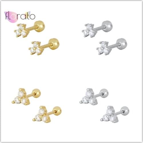 925 Sterling Silver Crystal Stud Earrings for Women Piercing Cartilage Earrings Minimalist Small Cute Earings Jewelry Gifts