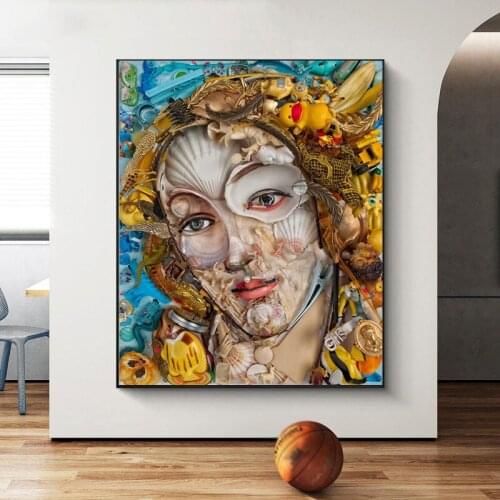 Abstract Van Gogh Canvas Painting Golden Hair Woman Posters and Prints Paintings Cuadros Wall Art Pictures for Living Room Decor