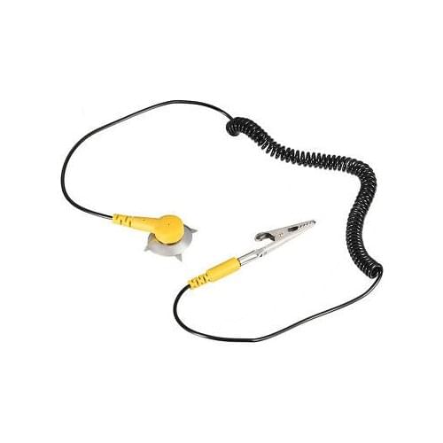 Anti-Static ESD Grounding Cable Coiled Cord with Alligator Clip Claw 2pcs