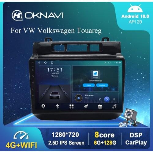 6G 128G WIFI Car Radio For VW Volkswagen Touareg 2011-2017 Multimedia Video Player Android 10.0 BT DSP Carplay BT No 2 din DVD