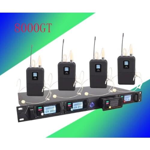 Wireless microphone system 8000GT professional UHF channels dynamic microphone professional 4 karaoke microphone