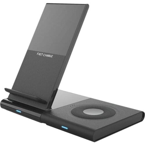 Wireless Charging Stand Qi-Certified 3 in 1 Wireless Charging Station Compatible with Iphone 8/8P/XR/XS/X