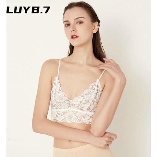 French lace barlette Top SexyTube Tops Seamless Brassiere Crop Top Sexy Lingerie Female Underwear Intimates Backless Bralette