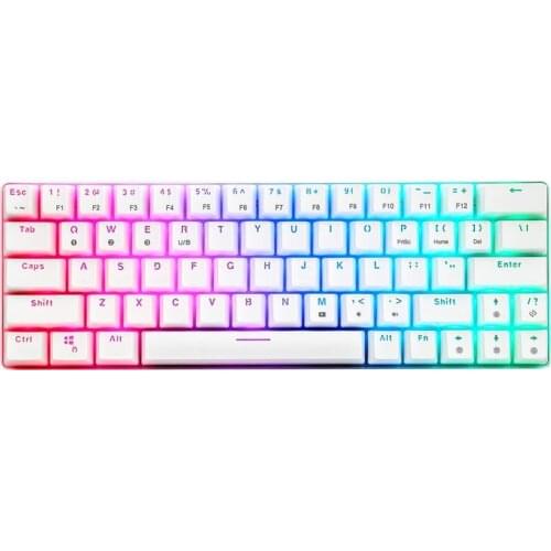 CQ63 Wireless Mechanical Gaming Keyboard True RGB Backlit Bluetooth 5.0 Blue SwitchesWired Keyboard for iPad iMac Android PC