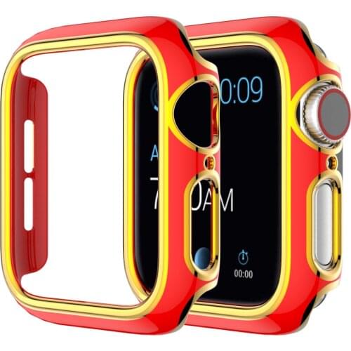 Colorful Protective PC Case for Apple Watch 6 SE 5 4 40 44MM Rose Golden Silver Edge Bumper Frame for iWatch 3 2 1 38 42 Luxury