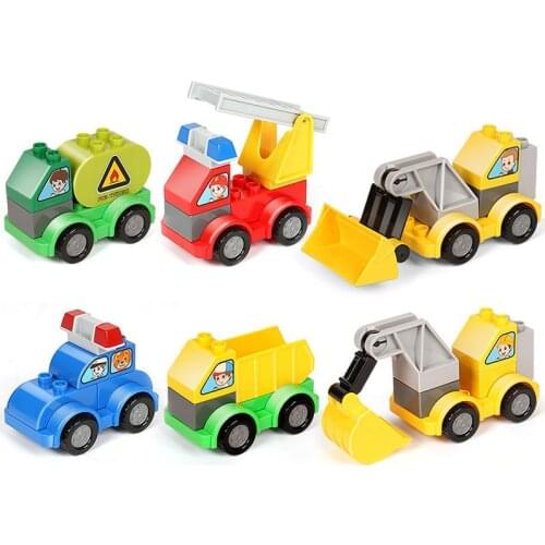 DIY Big Size Building Blocks Accessories Compatible Transportation Car vehicle Duplo Gift for Children kids