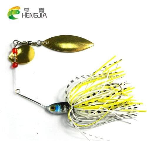 HENGJIA hard metal lead spinnerbait blade sequines fishing lures 17.4g spinner spoons catfish buzzbaits pesca fishing tackles
