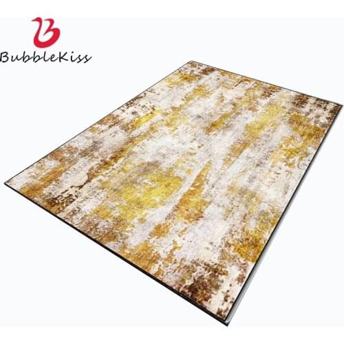 Bubble Kiss Nordic Style Carpet for Bedroom Home Living Room Decor Abstract Carpet Yellow Oil Painting Pattern Kids Room Rug