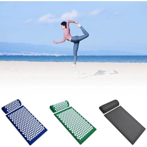 Yoga Mat for A Back Acupressure Mat Pillow Massage Non-Slip Mat Sports Exercise Pad with Position Line Gymnastics Pilates Mats