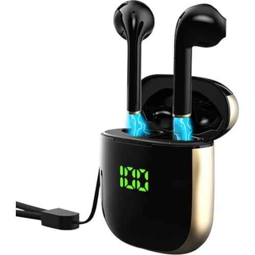 TWS Wireless Earphone Waterproof True Wireless Sports Headsets Touch Control Bluetooth Earbuds with Charging Box Bass Stereo LED