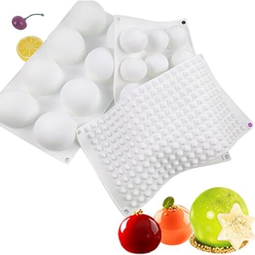 Multi-cavity Silicone Mousse Cake Molds Round Ball Shaped Cake Bakeware Baking Tool 3D Dessert Pastry Mould Cake Decorating Tool
