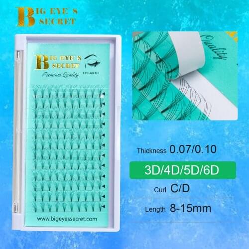 Big eyes secret Russian Premade Volume Fans Eyelashes Extension C Curl 0.07 Thickness Heat Bonded Eyelashes Makeup Tools