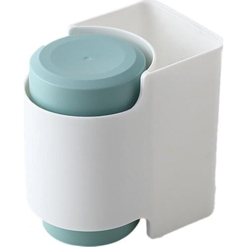 Toothbrush Holder Toothpaste Rack Mouthwash Cup Strong Adsorption Hanging Storage Rack With Cup Bathroom Accessory