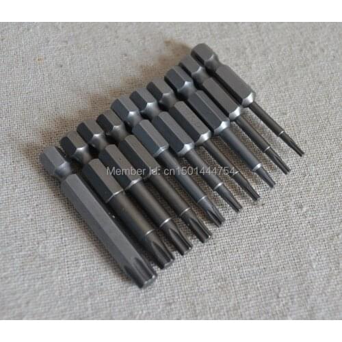New 10pc/set S2 Hex screwdriver bit TORX T6 T7 T8 T9 T10 T15 T20 T25 T30 T40 Bit tools Magnetic Screwdriver bit Air tools