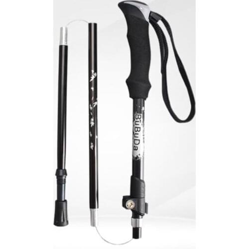 Travel Trekking Pole Hiking Collapsible Crutch Ultralight Aluminum Alloy Portable Outdoor Mountain Climb Device